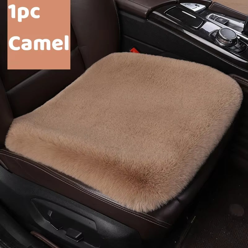 Universal Car Seat Covers Winter Cozy Plush Artificial Rabbit Fur Auto Seat Covers Interior Warm Accessories for Comfort