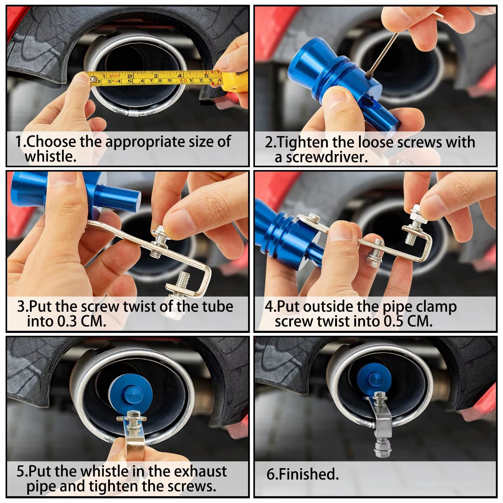 Motorcycle,Truck,Car Turbo Sound Universal Aluminum Car Turbo Whistle Muffler Pipe Whistle Car Roar Maker 4 Sizes