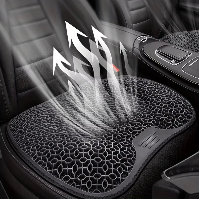 1Pc Gel Seat Cushion - Honeycomb Design for Car/Office | Breathable & Machine Washable Pad, Ergonomic Support & Lightweight