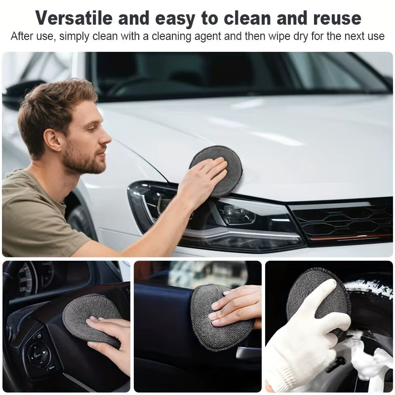 11Pcs Microfiber Car Cleaning Kit Tire Brush Scratch Removal Pads Detailing Sponges Interior Cleaning Essentials Cleaning Tools