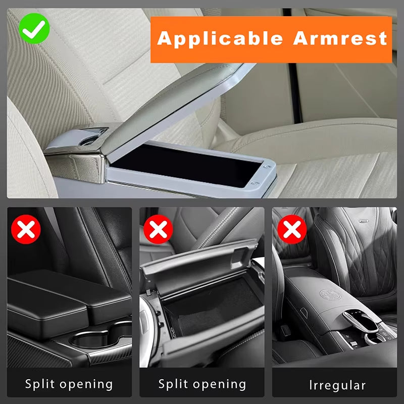 Car Armrest Box Height Pad Universal PU Leather Armrest Cushion with Pocket Central Memory Cotton Elbow Support Armrest Storage