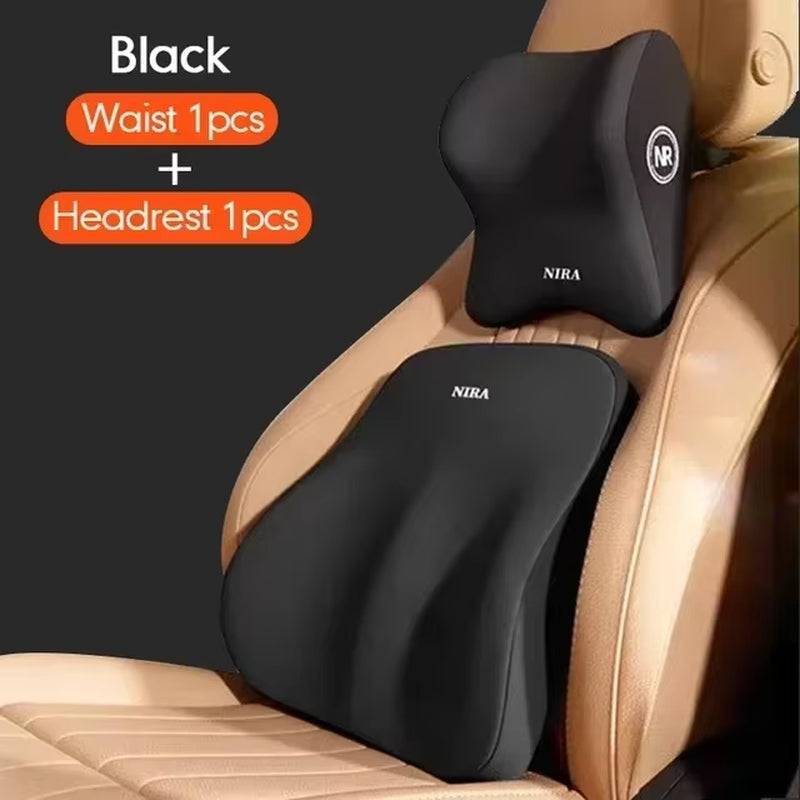 Car Lumbar Back Support Headrest Neck Pillow Memory Foam Lumbar Pillow Soft Neck Pillows Cushion Car Seat Cushion Tools