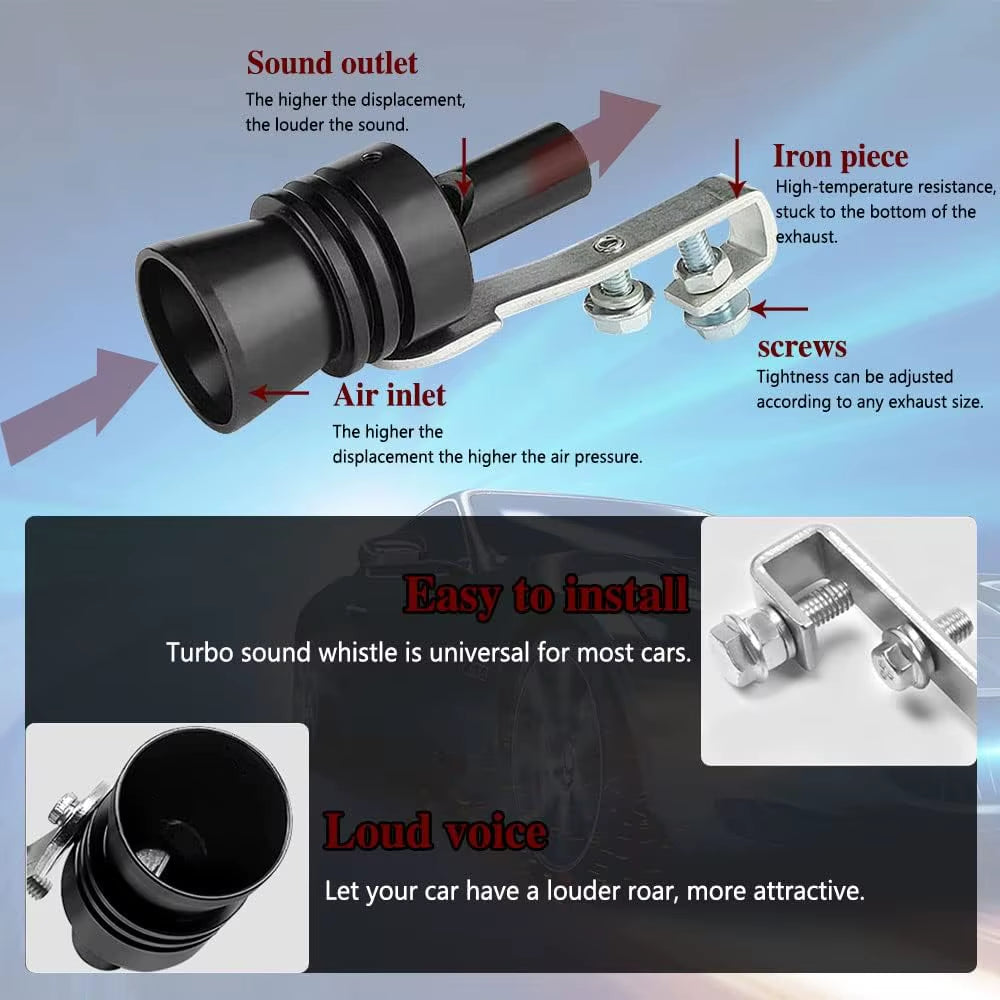 Motorcycle,Truck,Car Turbo Sound Universal Aluminum Car Turbo Whistle Muffler Pipe Whistle Car Roar Maker 4 Sizes