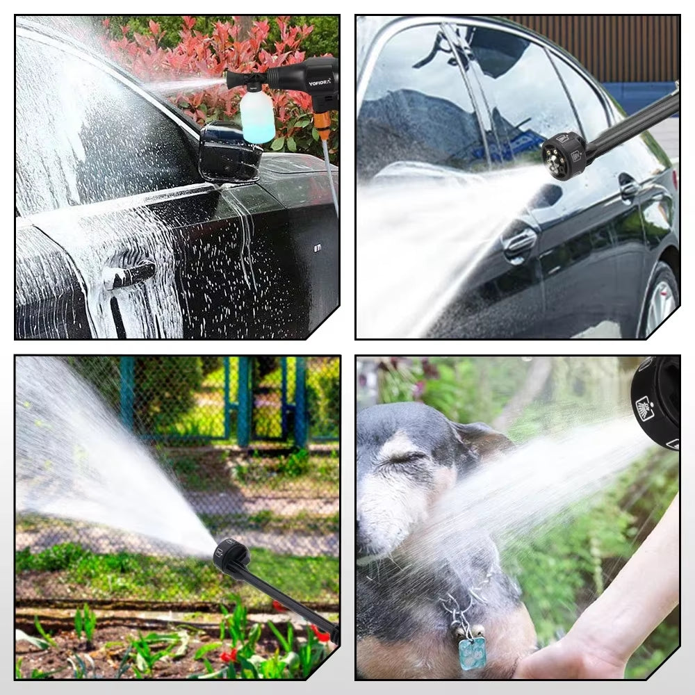 200Bar Brushless High Pressure Car Washer Gun 6 in 1 Electric Garden Washing Water Spray Gun for Makita 18V Battery Pin