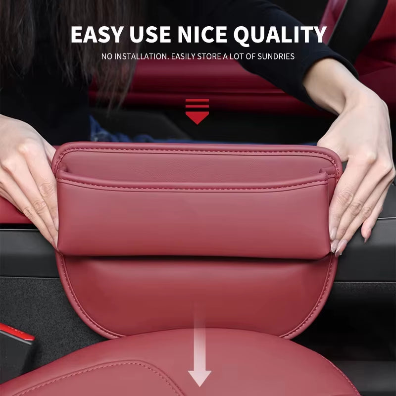 1Pc Universal Car Seat Gap Organizer PU Auto Console Side Pocket Seat Crevice Storage Box Interior Accessories