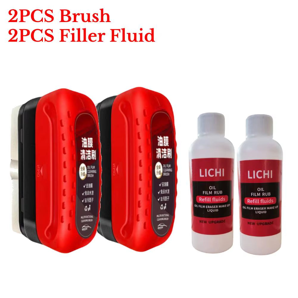 Car Glass Oil Film Remover Powerful Windshield Cleaner Car Glass Sponge Cleaning Brush Water Spots Stain Removal Auto Detailing