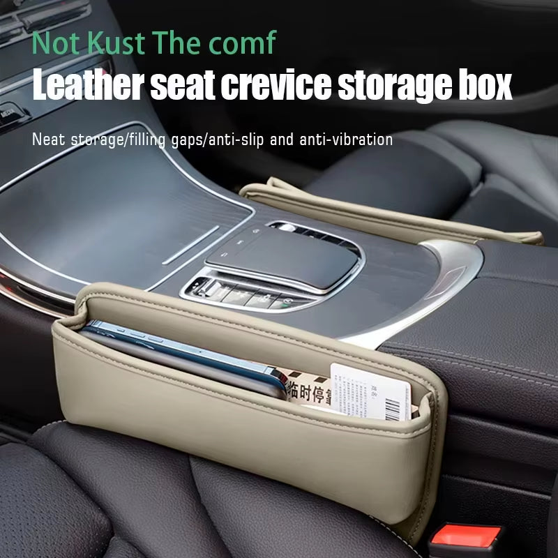 1Pc Universal Car Seat Gap Organizer PU Auto Console Side Pocket Seat Crevice Storage Box Interior Accessories