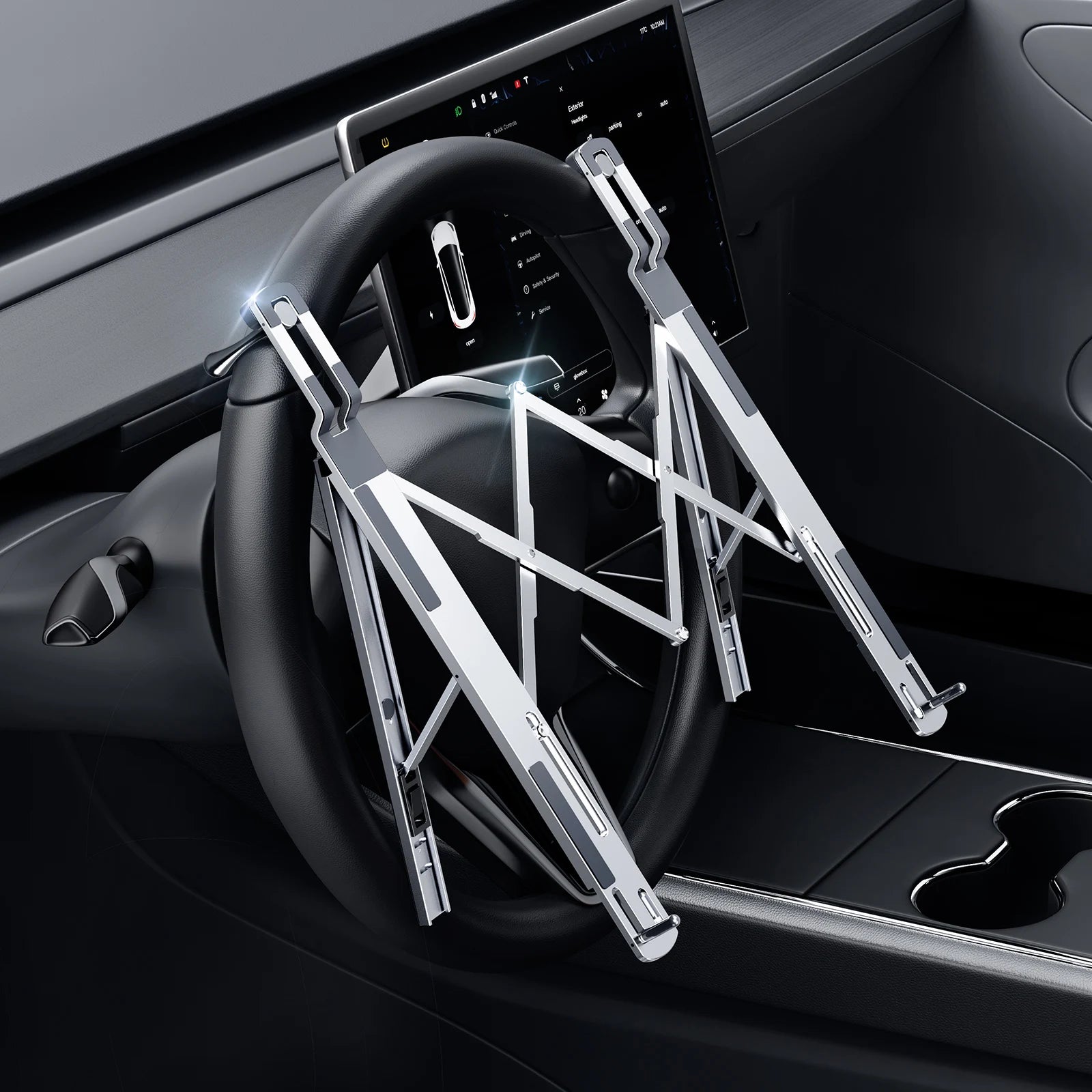 Car Steering Wheel Laptop Stand Foldable Portable 5-Level Adjustable Notebook Bracket for Macbook Tablet Stand Holder