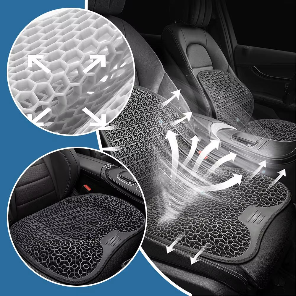 1Pc Gel Seat Cushion - Honeycomb Design for Car/Office | Breathable & Machine Washable Pad, Ergonomic Support & Lightweight